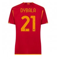 Camiseta AS Roma Paulo Dybala #21 Primera Equipación para mujer 2023-24 manga corta